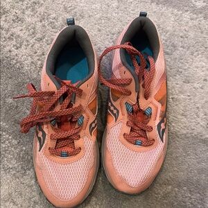 Saucony Pink and Orange Athletic Sneakers